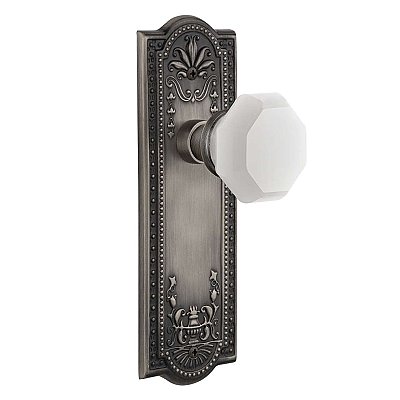 Complete Door Set - Featuring Meadows Plate with Waldorf White Milk Glass Knob