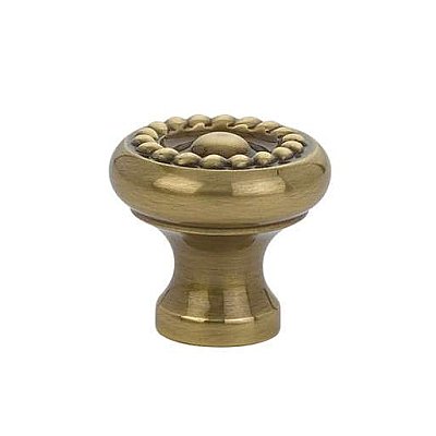 Rope Solid Brass Cabinet Knob - 1" - French Antique Brass