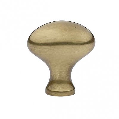 Egg Solid Brass Cabinet Knob - 1-1/4" - French Antique Brass