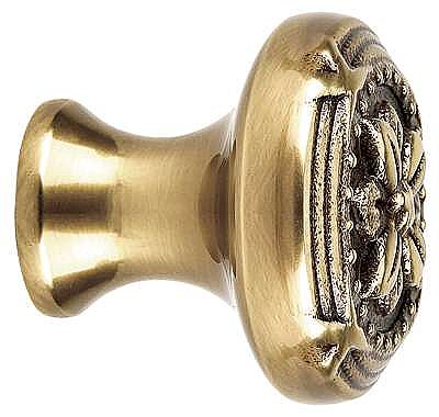 Ribbon & Reed Cabinet Knob - Small - Antique Brass