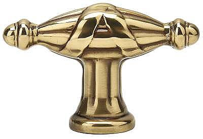Ribbon & Reed Finger Pull or Knob - Small - Antique Brass