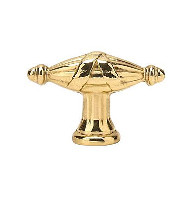 Ribbon & Reed Finger Pull or Knob - Large - Polished Brass