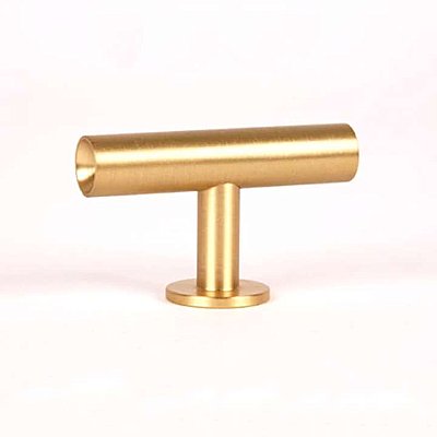 Round Bar Knob- Brushed Brass Finish