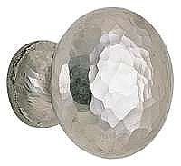 Arts & Crafts Collection Hammered 1-1/4" Round Knob - Satin Nickel