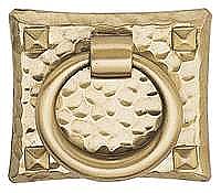 Arts & Crafts Collection Hammered Ring Pull - Satin Brass