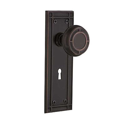 Complete Door Hardware Set - with Mission Plate with Mission Knob