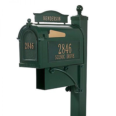 Ultimate Mailbox Package - Includes Name and Address Plaques, Post, and Newspaper Box - Multiple Colors Available