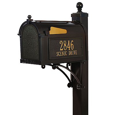 Deluxe Capitol Mailbox Package - Includes Address Plaque and Post - Multiple Colors Available