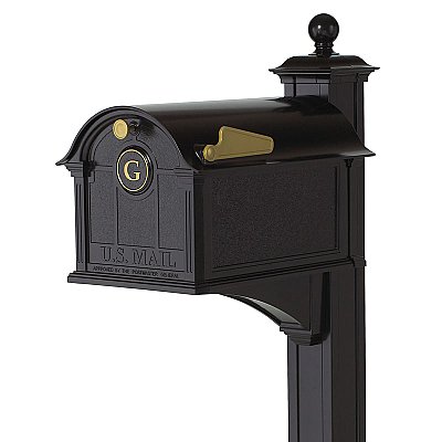 Balmoral Large Capacity Mailbox Package - Includes Monogram and Post - Multiple Colors Available
