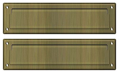 Large Solid Brass Mail Slot with Interior Slot, 13-1/8" wide