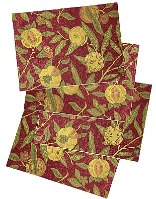 William Morris Design "Fruit Tapestry" Old House Textiles - Set of Four Placemats