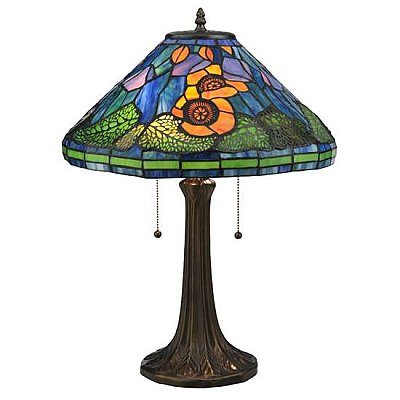Tiffany Poppy Cone Table Lamp, 23"