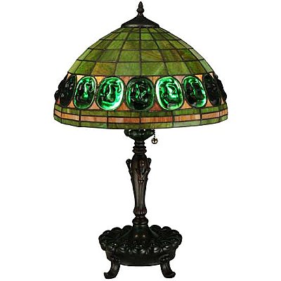 Tiffany Turtleback Green Table Lamp, 24"