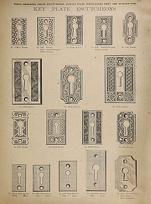 Antique Cast Iron Keyhole Escutcheon or Cover by Mallory & Wheeler Co. - Circa 1891
