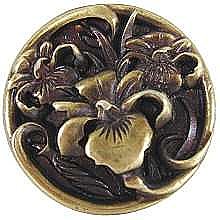 River Irises Knob, Antique Brass