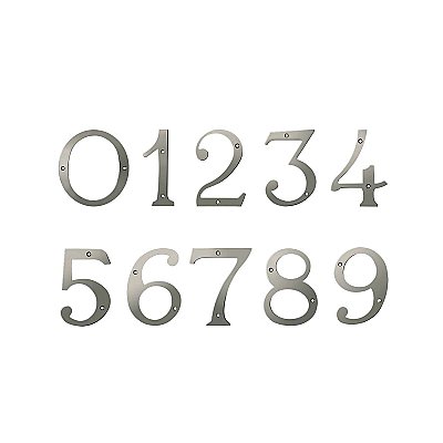 4" Solid Brass House Number - Antique Nickel