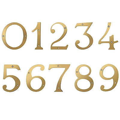 6" Solid Brass House Number - PVD Polished Brass