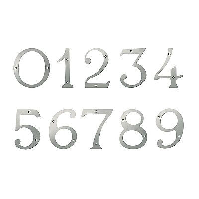 6" Solid Brass House Number - Satin Nickel