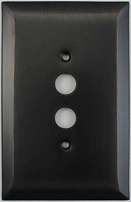 Jumbo Oversized Oil Rubbed Bronze Stamped Single Pushbutton Switchplate / Cover Plate