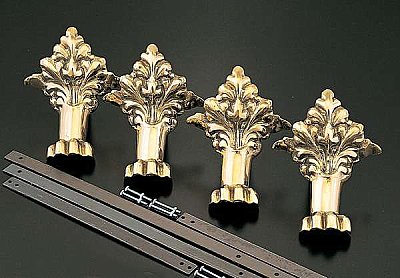 Solid Brass Clawfoot Tub Feet and Cradle - Supercoat Brass