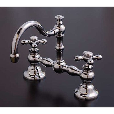 8" Rio Grande Bridge Sink Faucet - Metal Cross Handles - Multiple Finishes Available