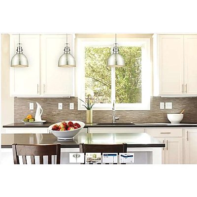 Hammered Brushed Nickel Mini Pendant Ceiling Fixture
