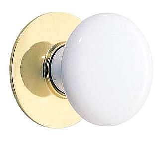 Ice White Porcelain Cabinet Knob with Backplate - 1-3/8" Diameter