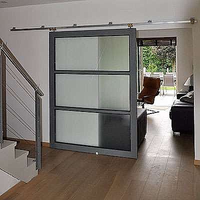 Complete Wall Mounted Track and Hardware Set for Sliding Doors