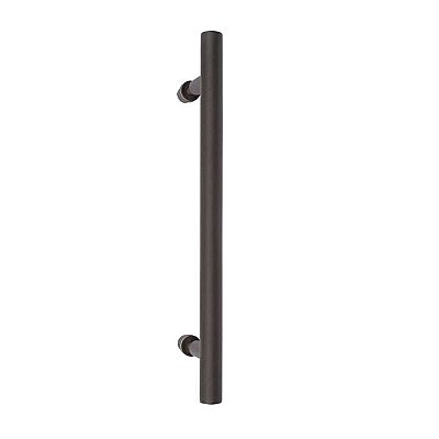 Round Barn Door Pull Handle, Black Finish
