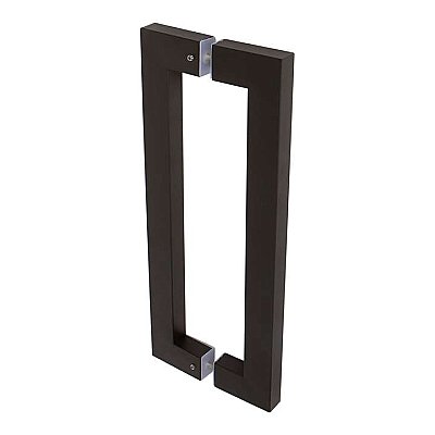 Square Barn Door Pull Handle - Double-Sided, Black Finish