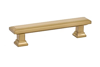 Geometric Rectangular Pull, 10" on center, Satin Brass