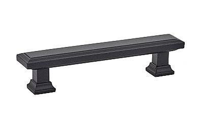 Geometric Rectangular Pull, 6" on center, Flat Black
