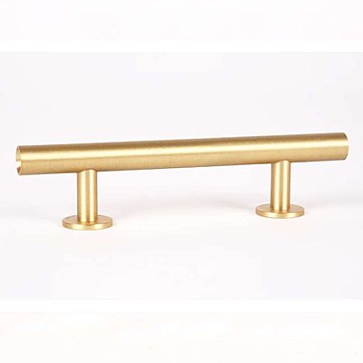 Round Bar Pull, 5"- Brushed Brass Finish
