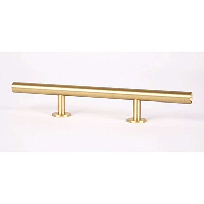 Round Bar Pull, 7"- Brushed Brass Finish