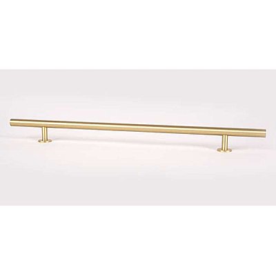 Round Bar Pull, 18"- Brushed Brass Finish