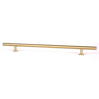 Round Bar Pull, 14"- Brushed Brass Finish