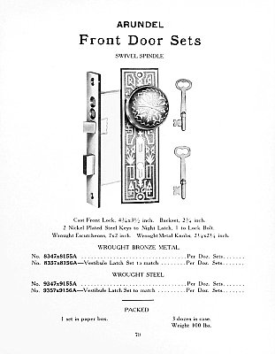 Antique Wrought Steel "Arundel" Design Entry Door Plate by Peck, Stow & Wilcox - Circa 1915