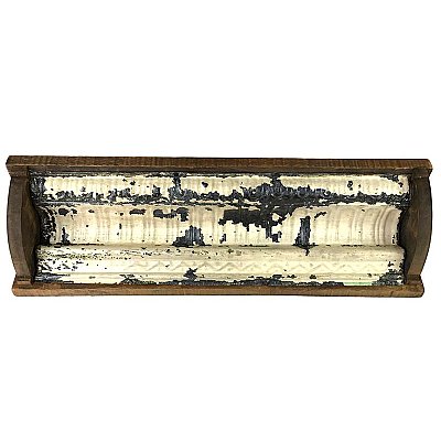 Repurposed Antique Tin Ceiling Cornice Wall Shelf