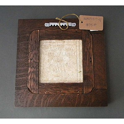 Framed Antique Fireplace Tile- Gold/Brown
