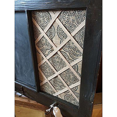 "Henry" Repurposed Antique Window / Message Board - Chalkboard, Bulletin Board, Coat Tree