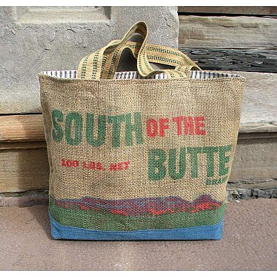 Vintage Burlap Potato Sack Tote- South of the Butte