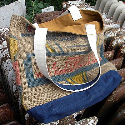Vintage Burlap Potato Sack Tote- Northern North Dakota