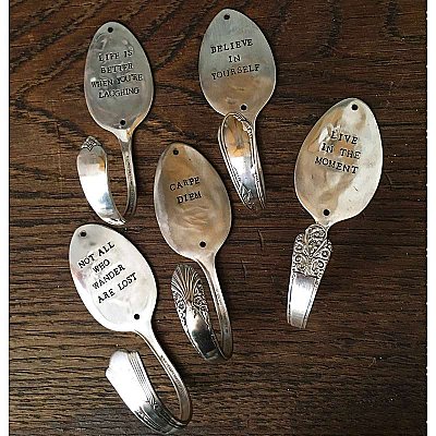 Repurposed Silverplate Spoon Hook