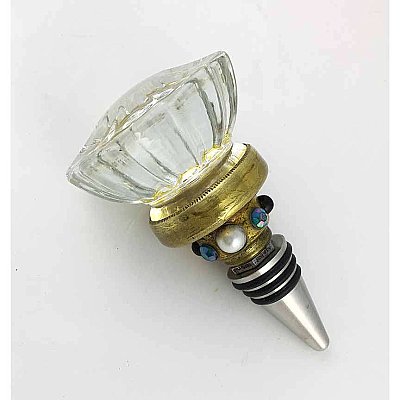 Wine Bottle Stopper - Salvaged Antique Doorknob