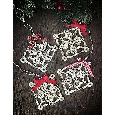 Antique Repurposed Crochet Doily Holiday Ornament