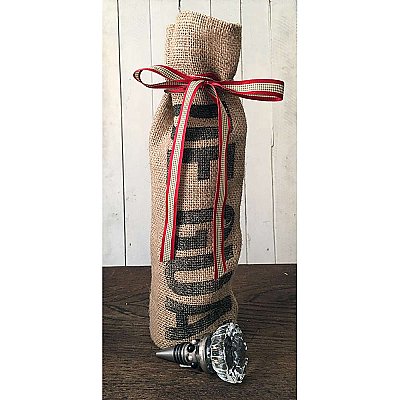 Repurposed Burlap Wine Bottle Bag