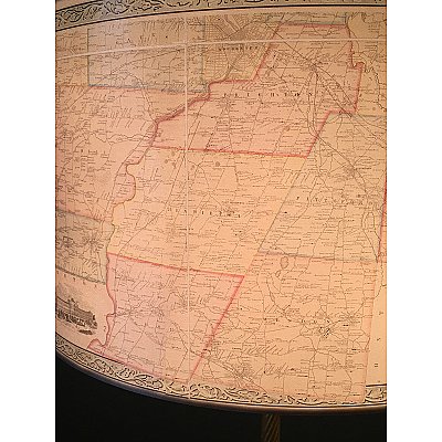 14" Diameter Drum Lamp Shade with Historic Map of Monroe County New York 1852