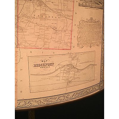 14" Diameter Drum Lamp Shade with Historic Map of Monroe County New York 1852