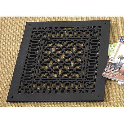 Scroll Design Aluminum Heat Grate or Register, 6 Finishes Available, 14" x 18" Duct Size