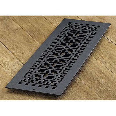 Scroll Design Aluminum Heat Grate or Register, 6 Finishes Available, 6" x 22" Duct Size